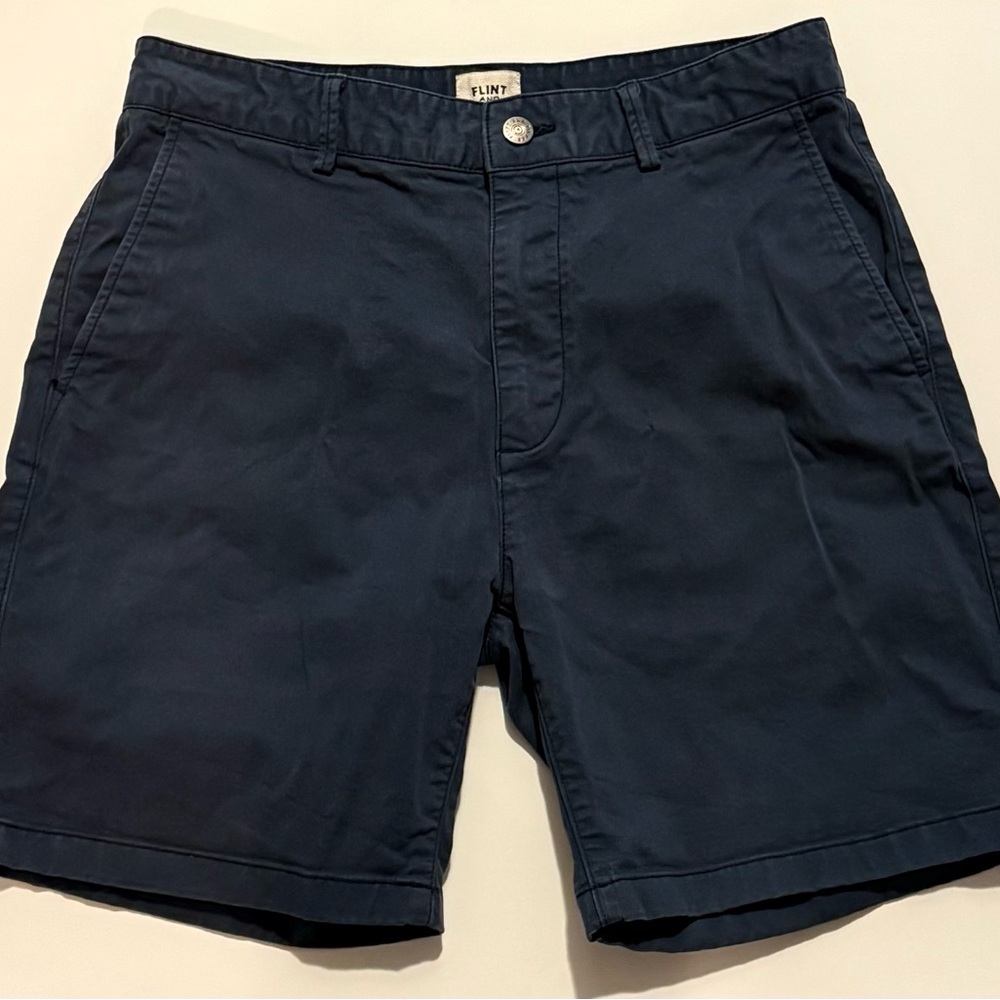 Flint & Tinder Huckberry 365 Chino Shorts Mens 31 Navy Cotton Summer Shorts